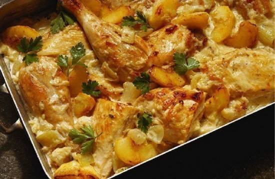 صينية الفراخ بالكريمة