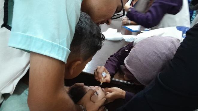 التطعيم ضد شلل الأطفال في غزة