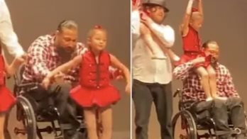 مقطع مؤثر.. أب على كرسي متحرك يراقص ابنته في حفلة المدرسة