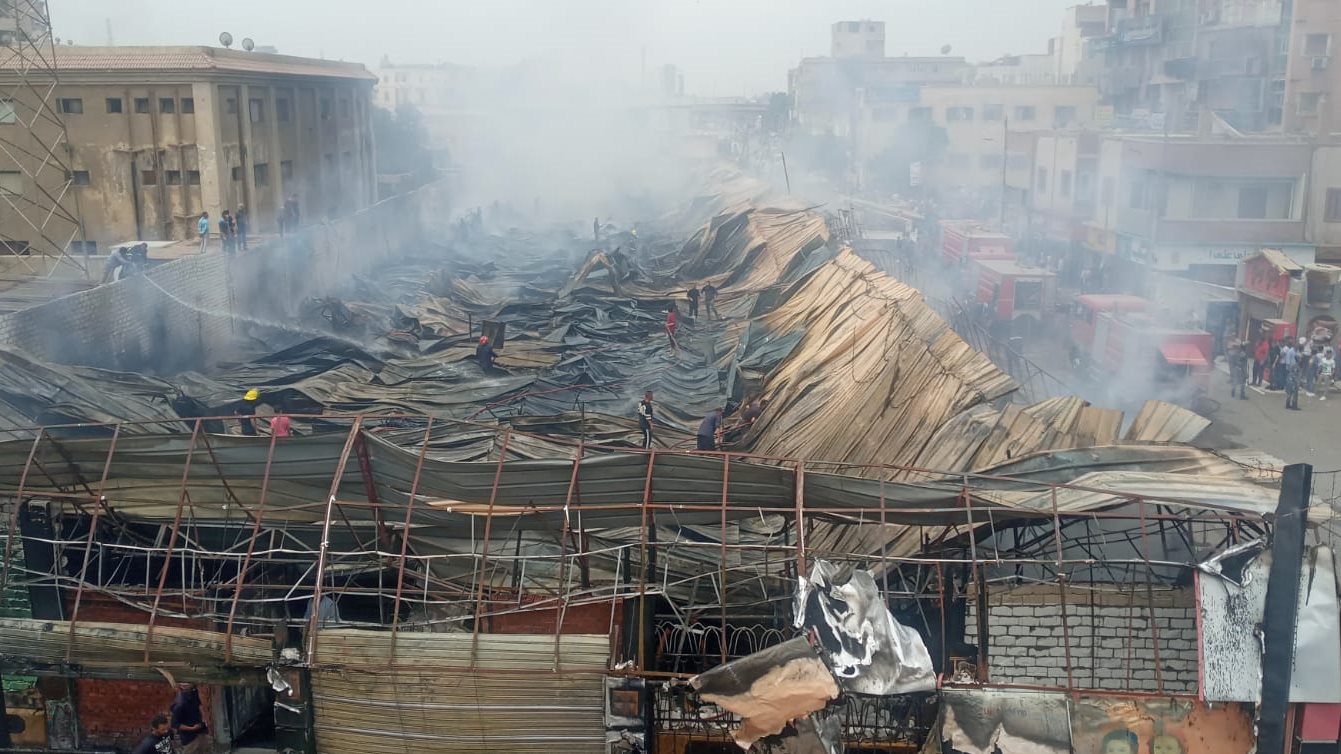 حريق معرض بني سويف