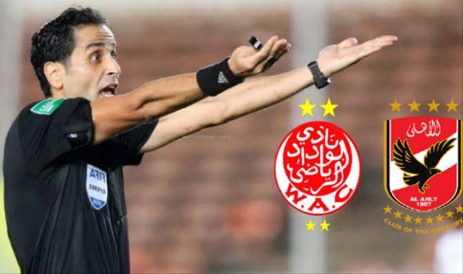 معتز ابراهيم حكم مباراة الاهلي والوداد