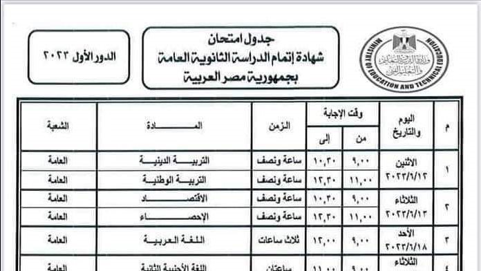 إمتحانات الثانوية العامة بالبحيرة