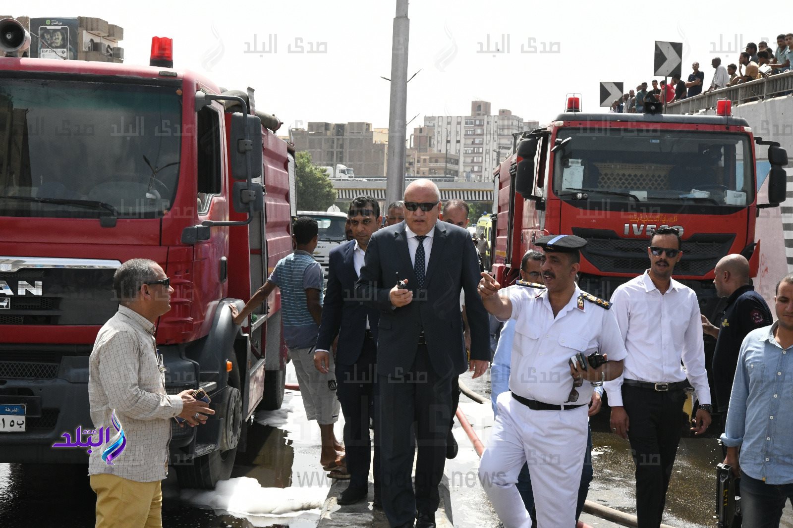 تفقد حريق محطة الوقود 