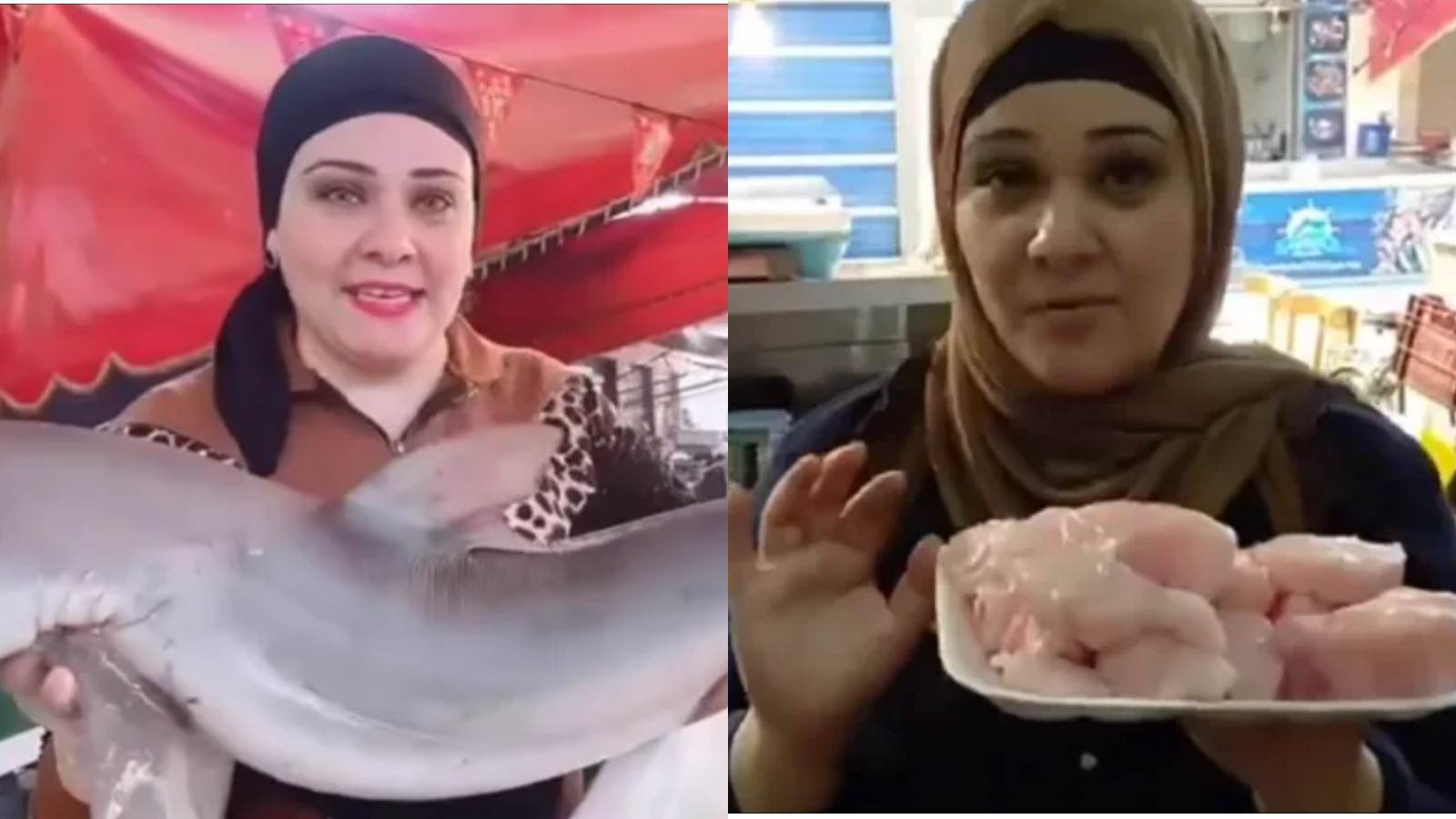 شيف اصطادت سمكة قرش للاكل