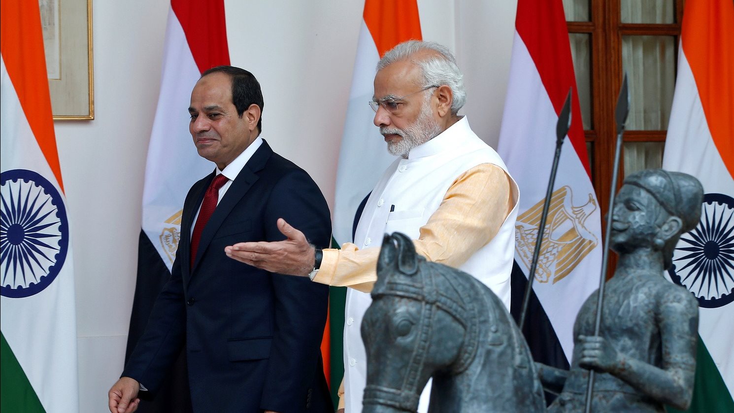 الرئيس عبد الفتاح السيسي وناريندرا مودي