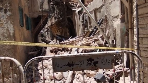 انهيار عقار جديد بالاسكندرية