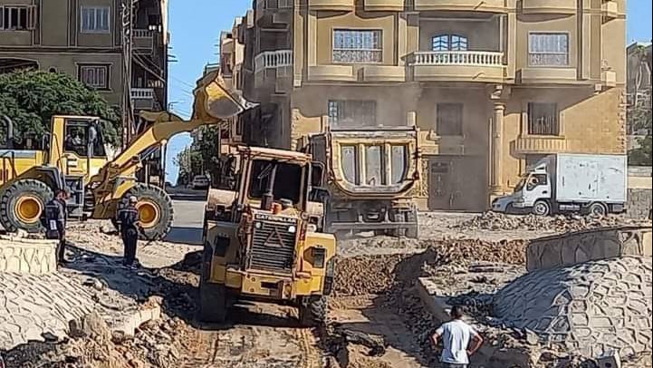 ضبط مناسيب الشوارع الفرعيه بالعريش ضبط مناسيب الشوارع الفرعيه بالعريش