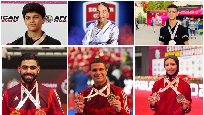 لاعبو نادي الزهور ومنتخب مصر للكاراتيه