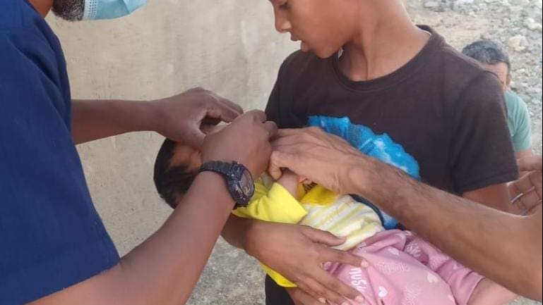 حملة التطعيم ضد مرض شلل الأطفال بالحسنة 