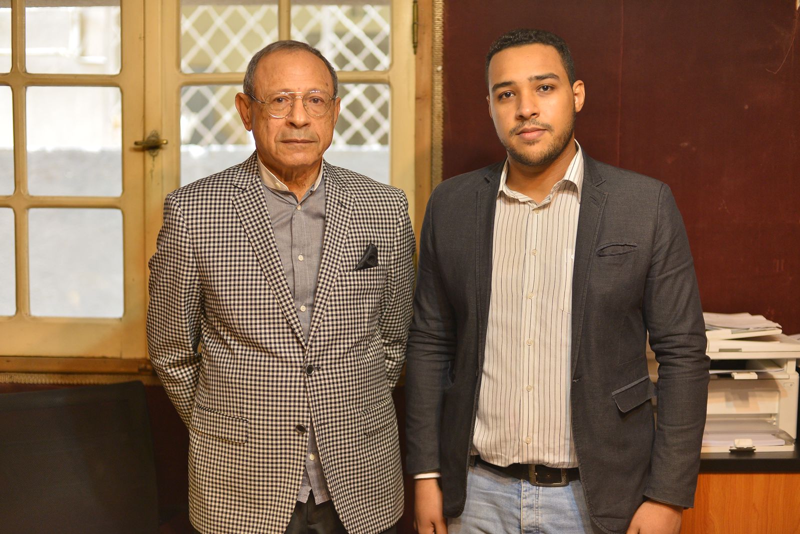 رئيس حزب الحركة الوطنية مع الصحفى حسن رضوان