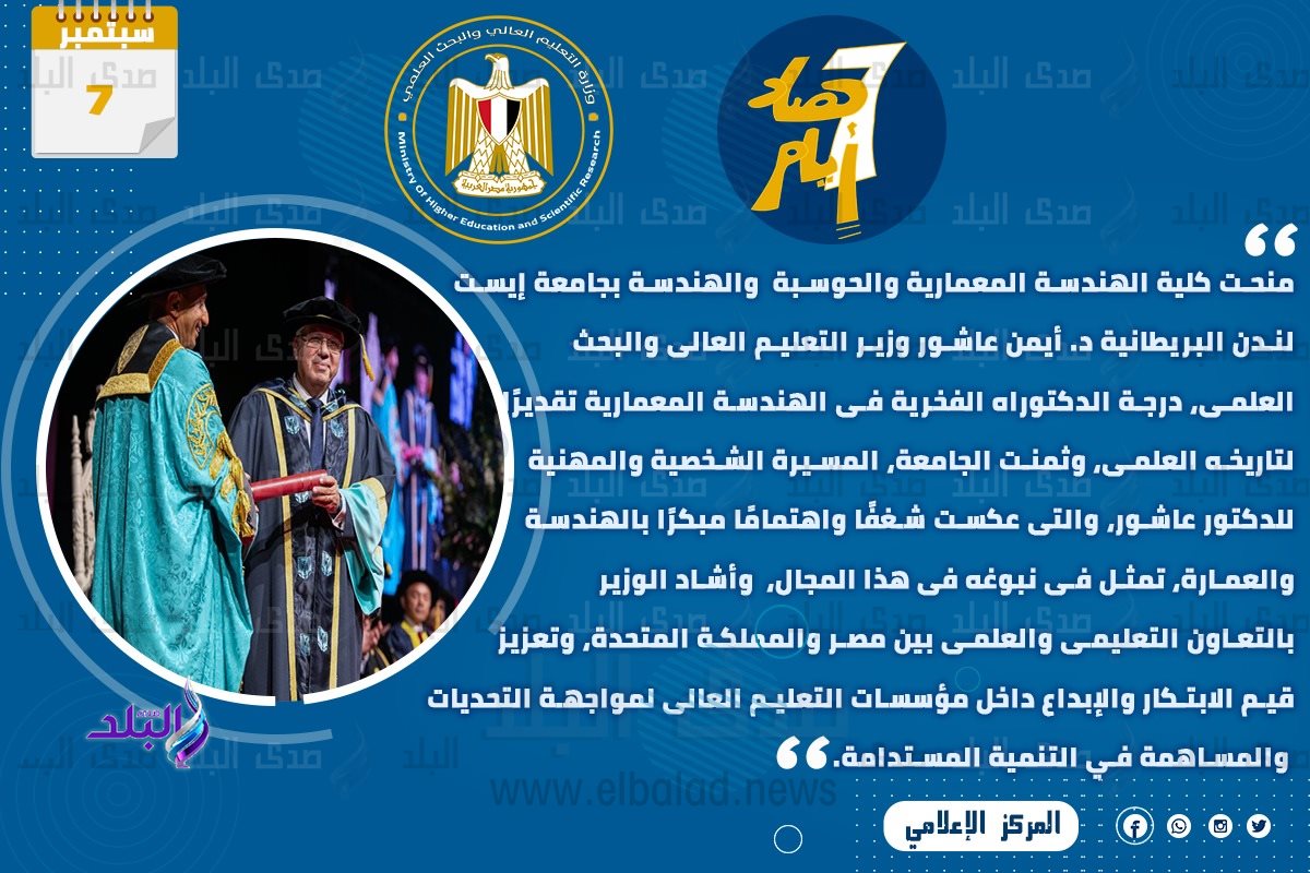 حصاد أنشطة وزارة التعليم العالي والبحث العلمي في أسبوع