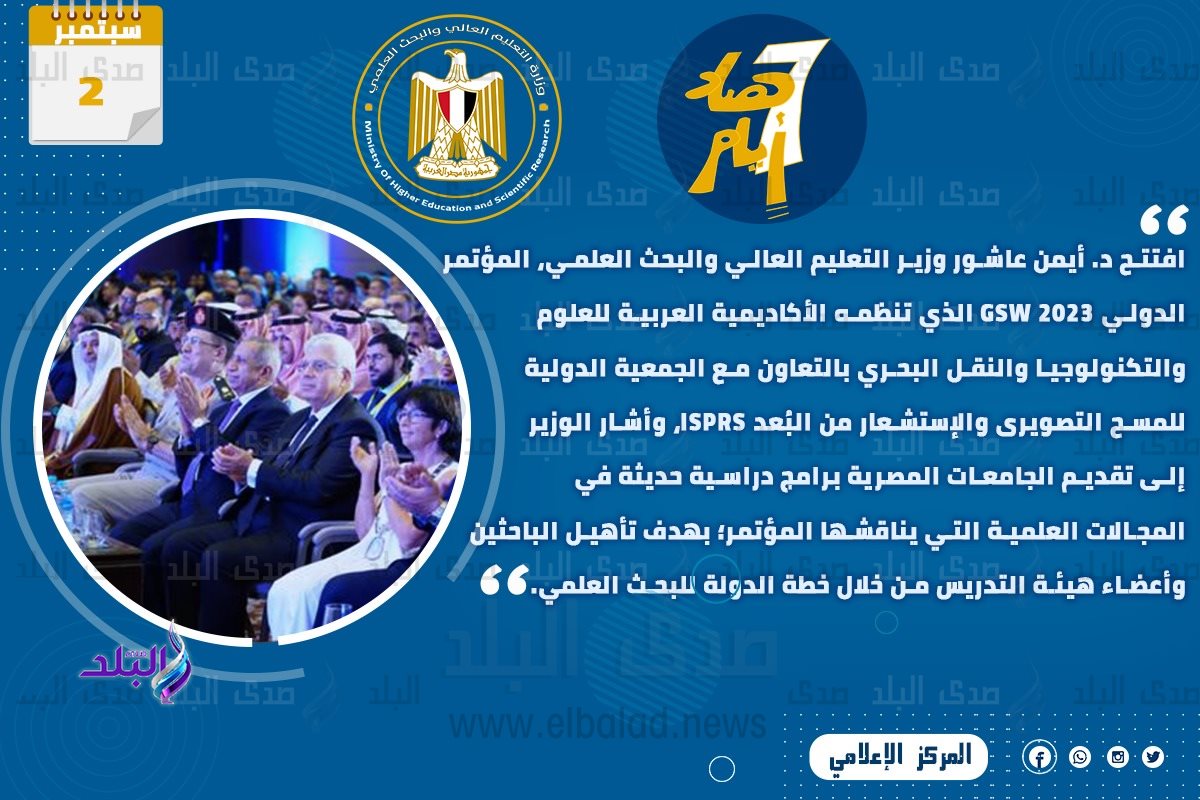 حصاد أنشطة وزارة التعليم العالي والبحث العلمي في أسبوع