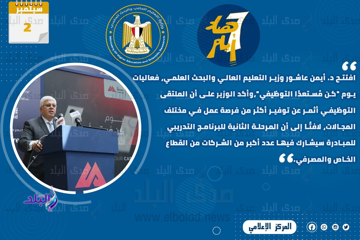 حصاد أنشطة وزارة التعليم العالي والبحث العلمي في أسبوع