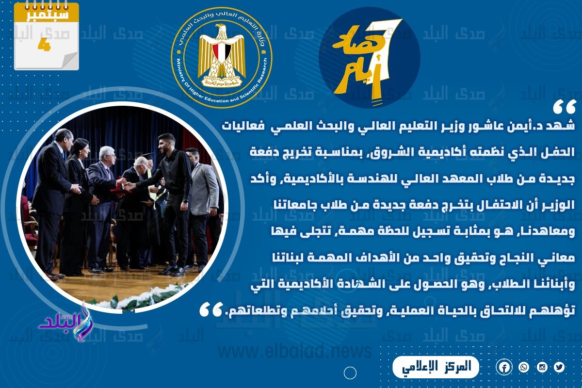 حصاد أنشطة وزارة التعليم العالي والبحث العلمي في أسبوع