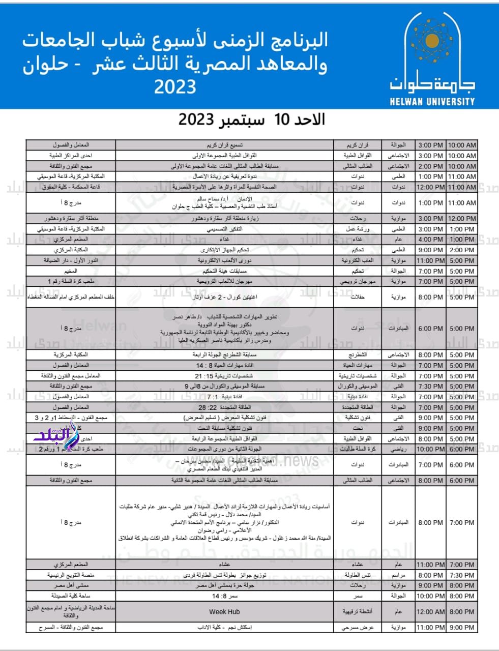 أسبوع شباب الجامعات والمعاهد المصرية1