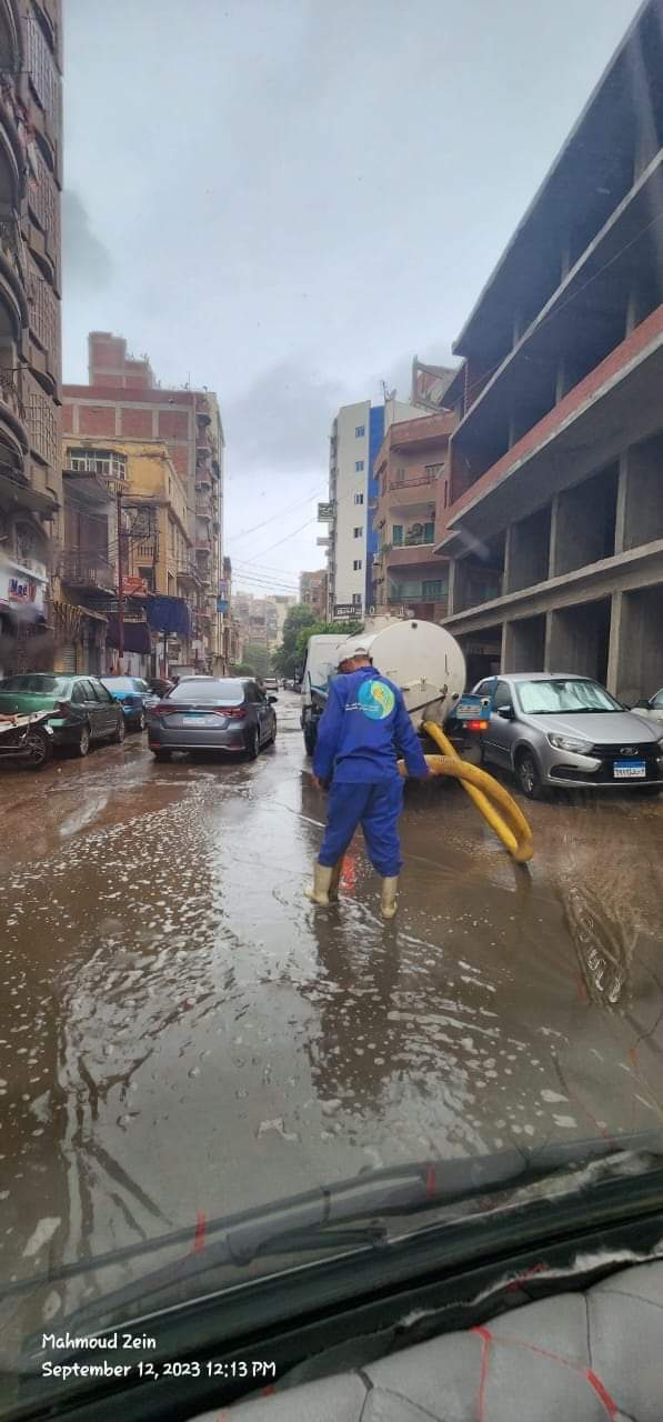 سحب مياه الأمطار في المنوفية 