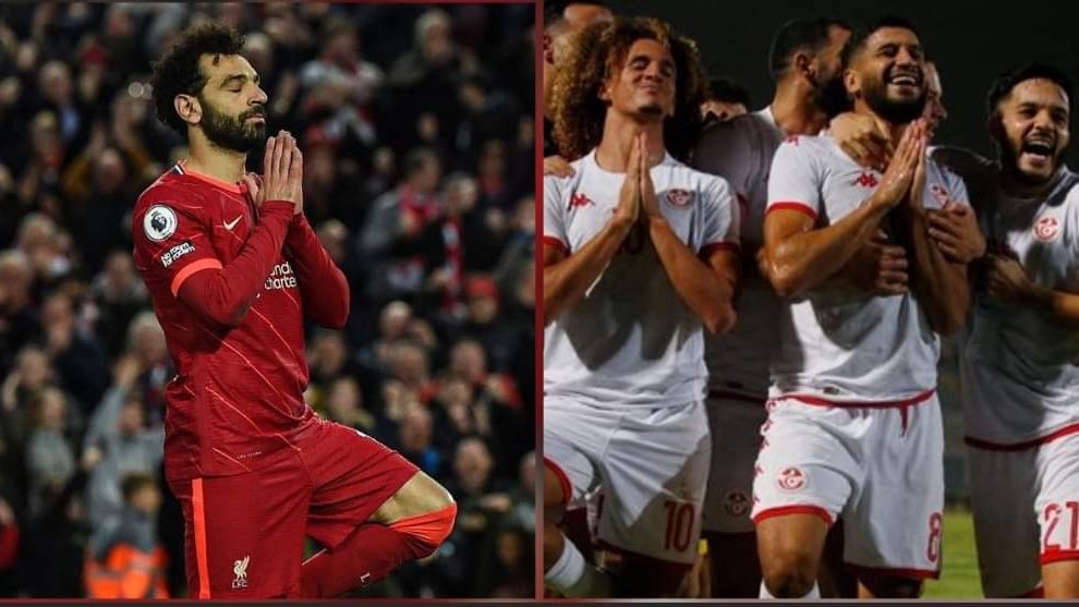 تقليد حنبعل المجبري لاحتفال محمد صلاح 