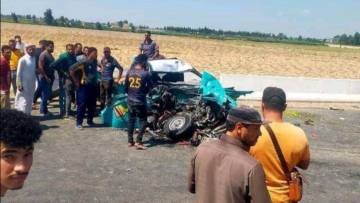 حادث انقلاب سيارة عمالة زراعية بالبحيرة