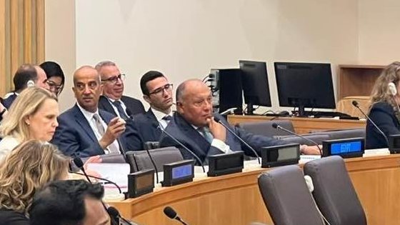 شكري في الاجتماع الوزاري الخاص بدعم وكالة الاونروا