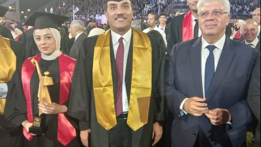 تكريم الفائزة الاولي بجامعة العريش 