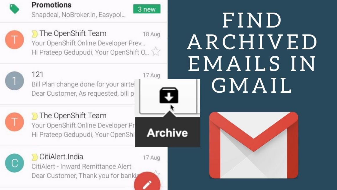 الرسائل المؤرشفة في Gmail