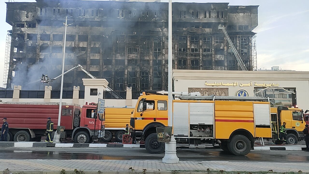 حريق مديرية أمن الاسماعيلية