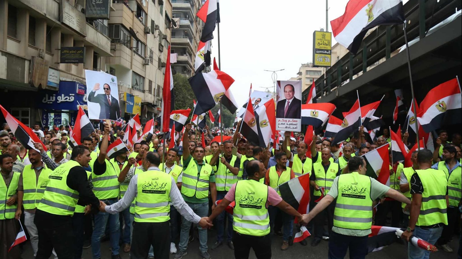مسيرة التحالف الوطني ومؤسسة أبو العينين لتأييد ترشح الرئيس 