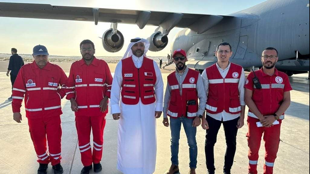 طائرة قطرية تصل مطار العريش الدولي 