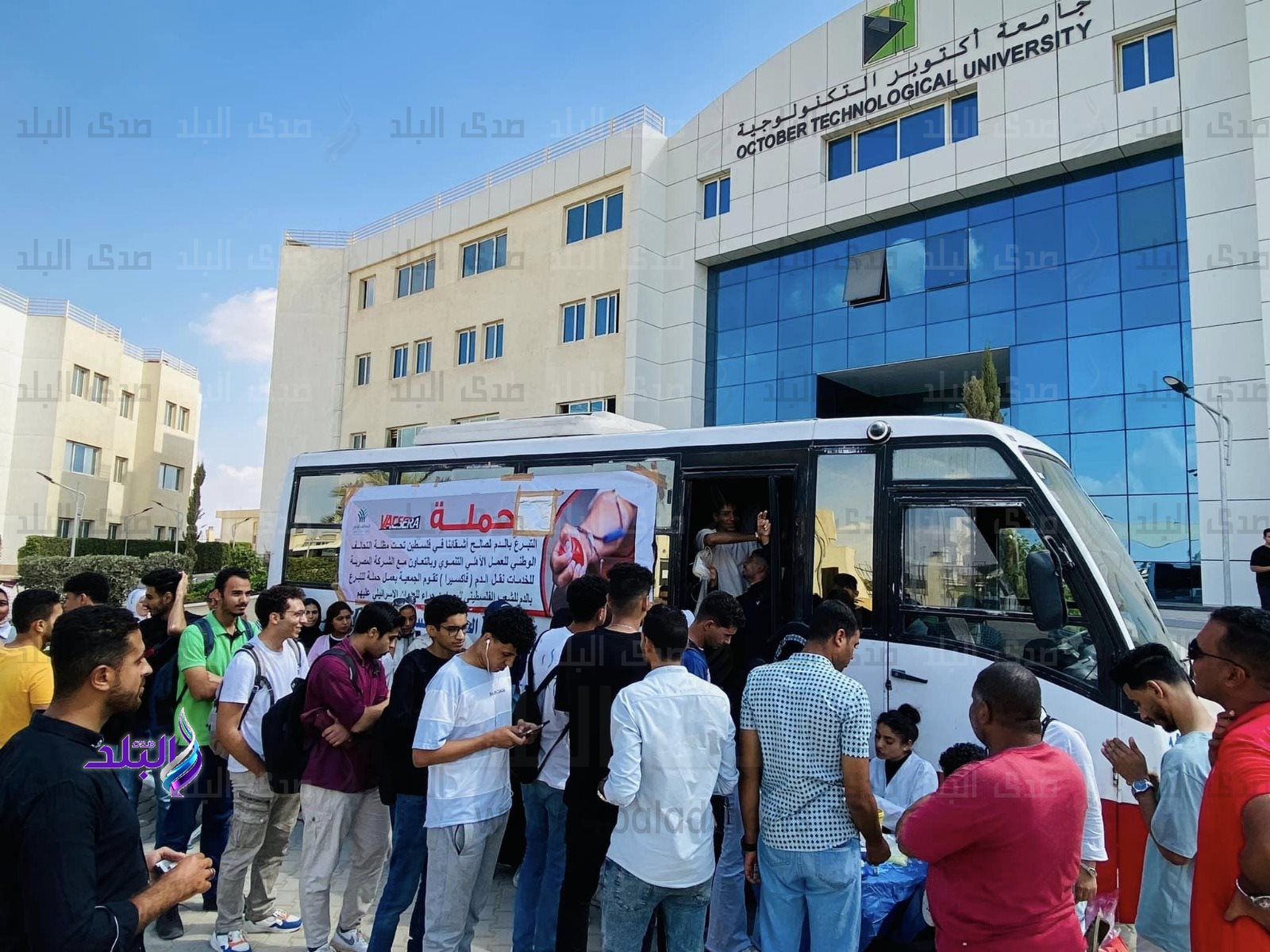 جامعة ٦ أكتوبر التكنولوجية تطلق حملة تبرع بالدم لصالح الأشقاء الفلسطينيين3