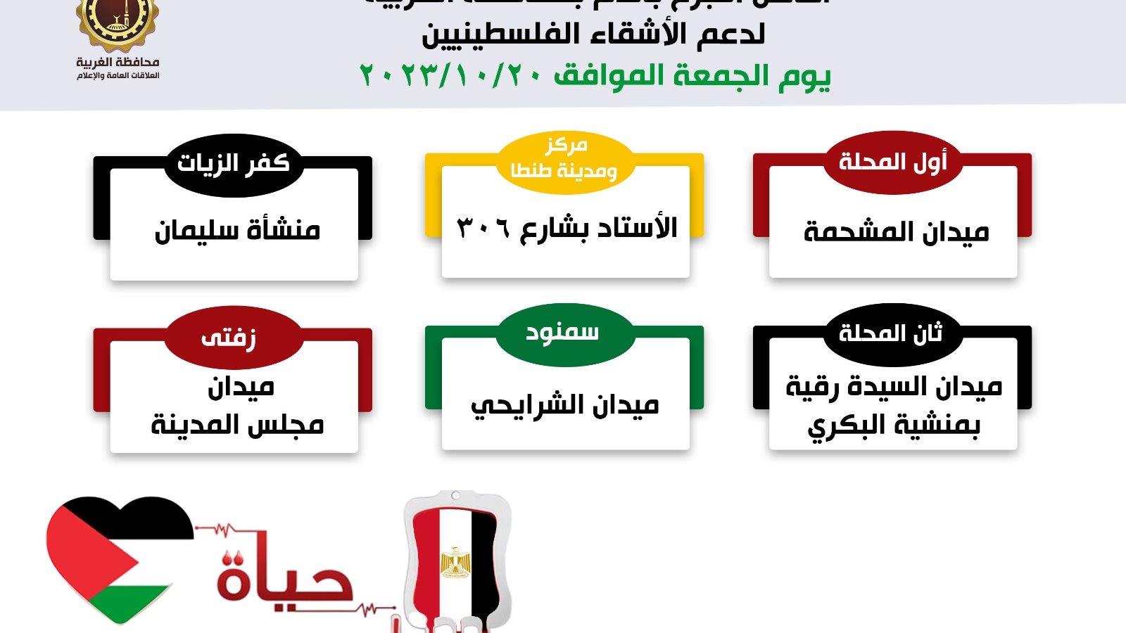 تبرعات بالدم لصالح ضحايا غزه بالغربية 