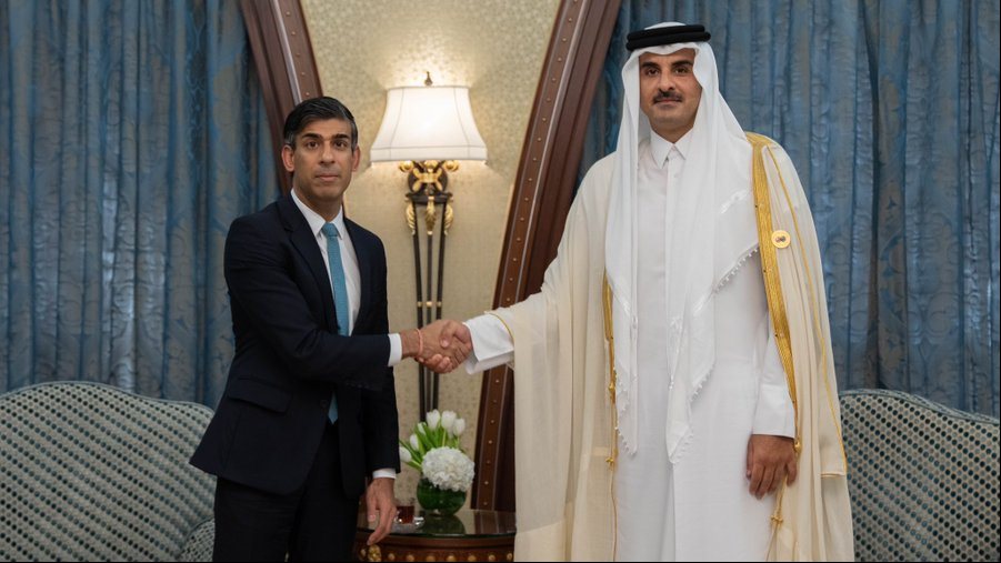 أمير قطر ورئيس الوزراء البريطاني
