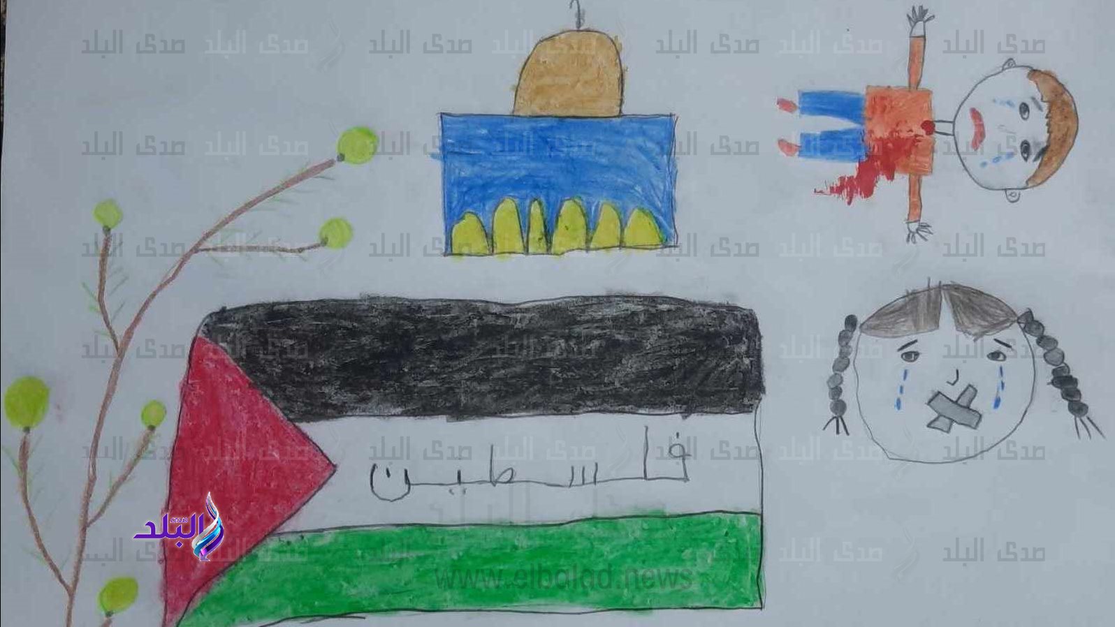 بالرسم .. أطفال المدارس يعبرون عما يحدث في فلسطين