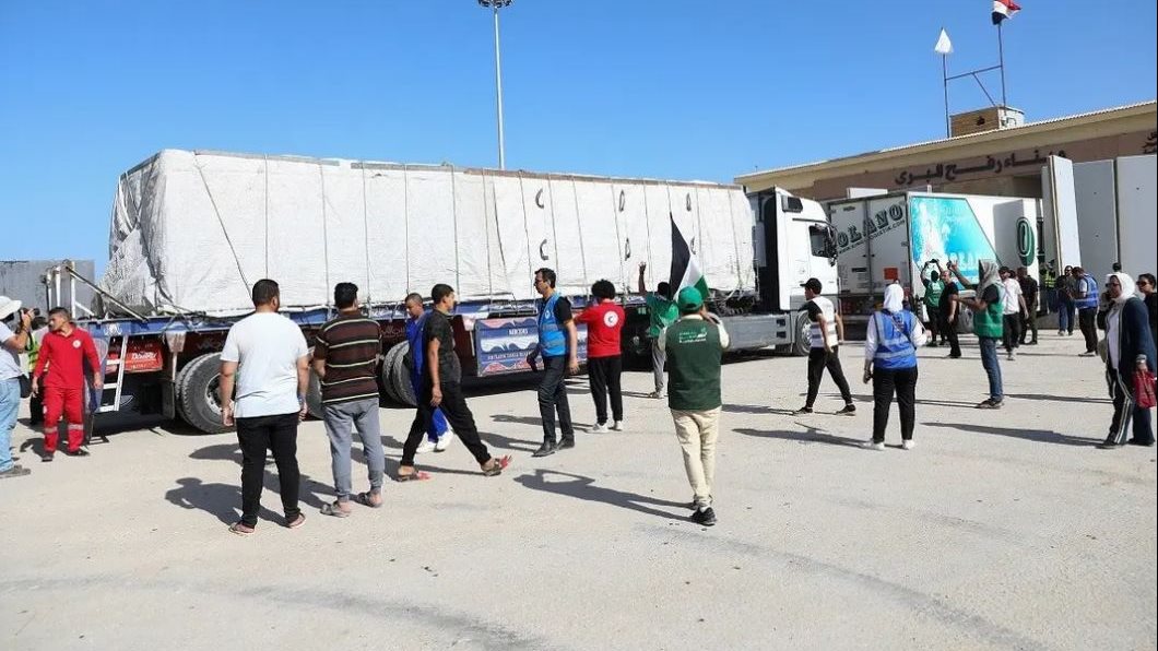 دخول الشاحنات من معبر رفح نحو غزة