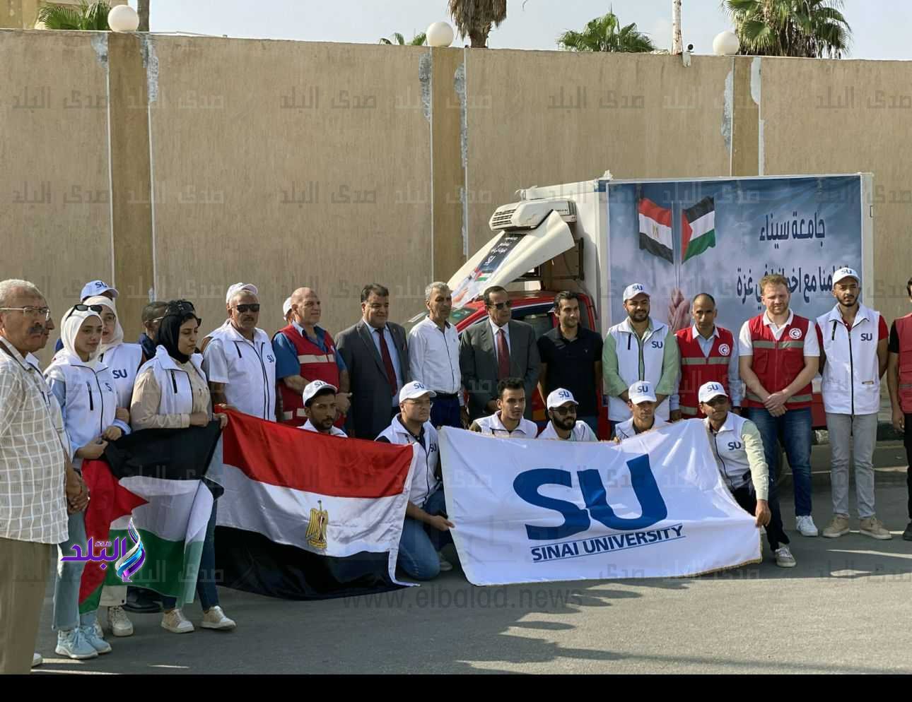 جامعة سيناء تطلق قافلة طبية لغزة تحمل 11 طنا من المساعدات الإنسانية2