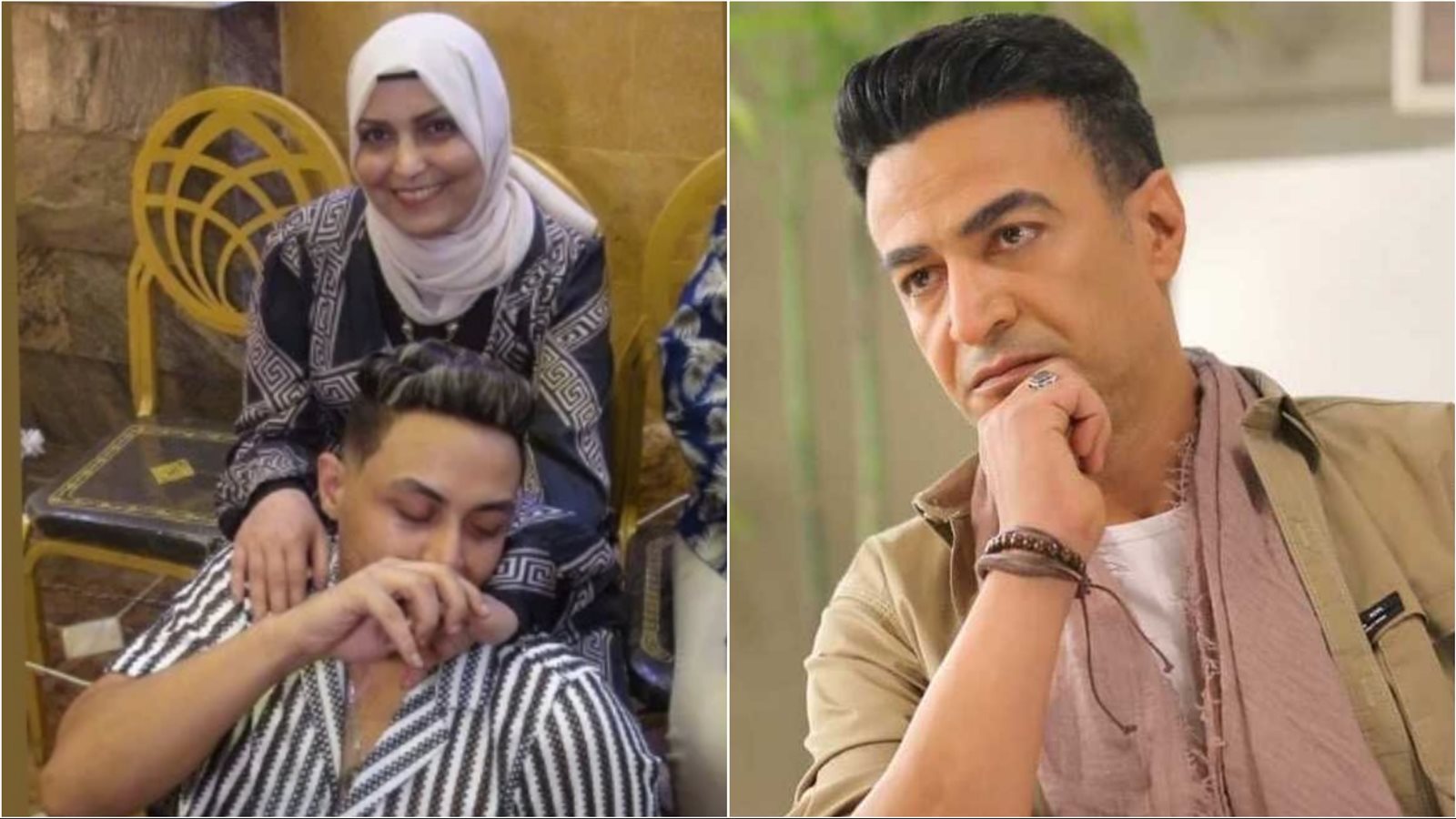 سمسم شهاب وابنه وزوجته الراحلة