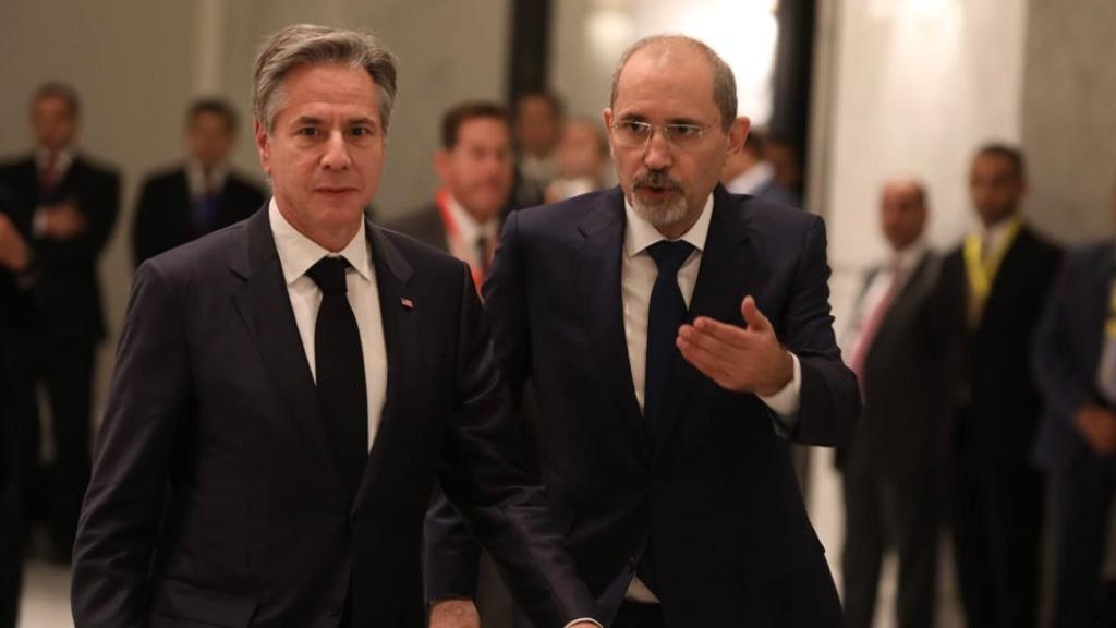 وزير الخارجية الاردني ونظيره الامريكي في عمان