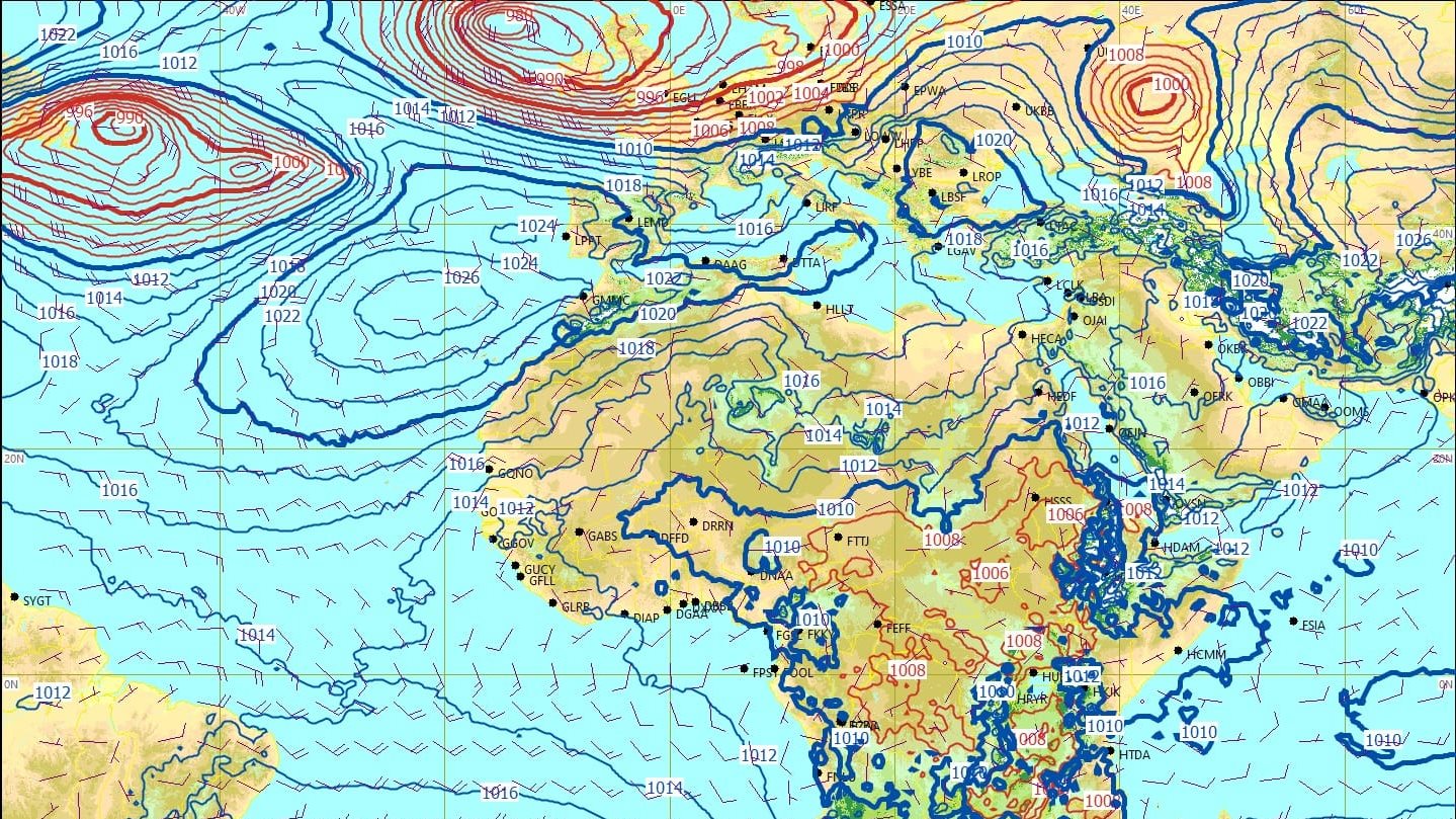 خريطة الأرصاد الجوية