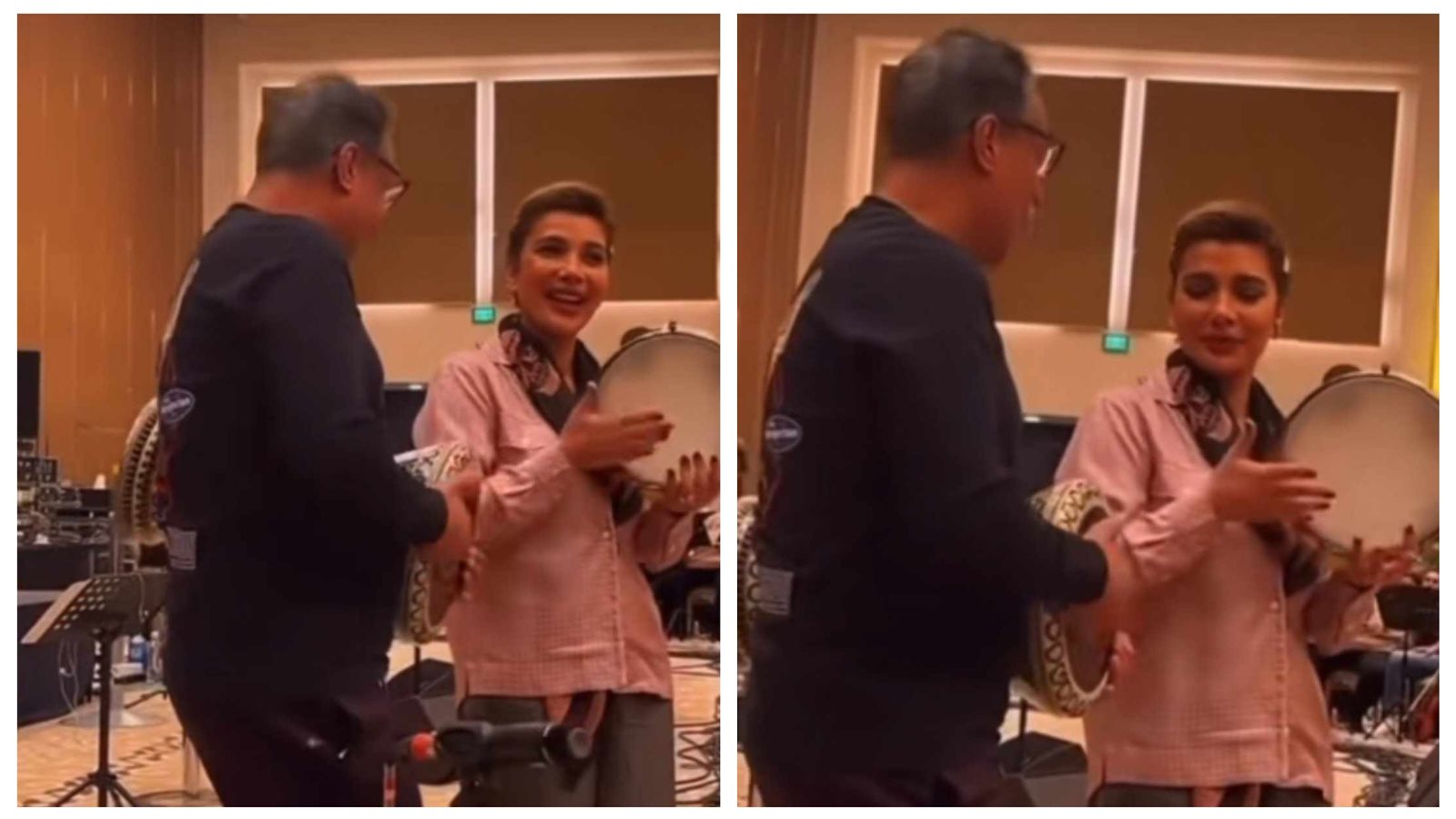 أصالة مع سعيد الارتيست فى بروفات حفل بليغ حمدي