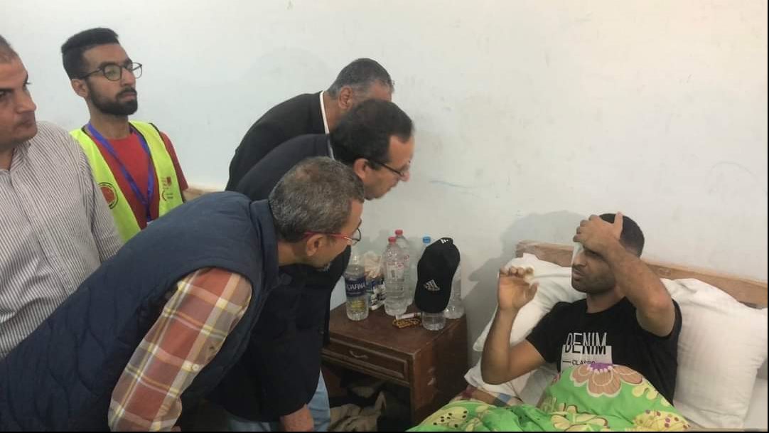 زيارة المصابين بمقر نادى الاتحاد بالعريش