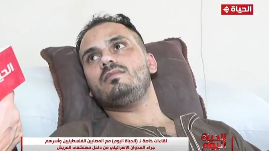أحد المصابين بمستشفى العريش 