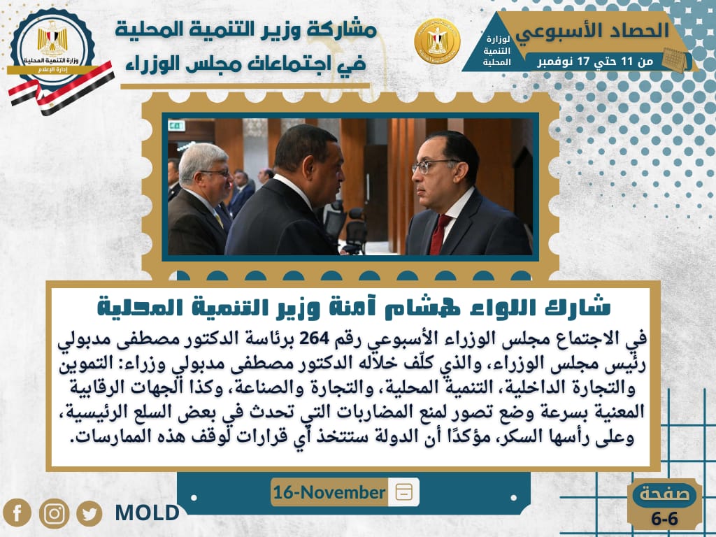 انفوجراف وزارة التنمية المحلية في اسبوع