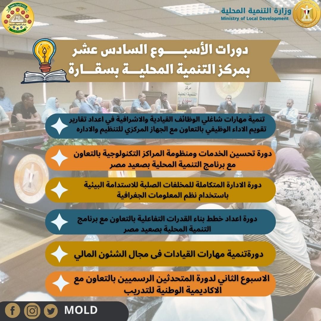 الدورات التدريبية بمركز سقارة