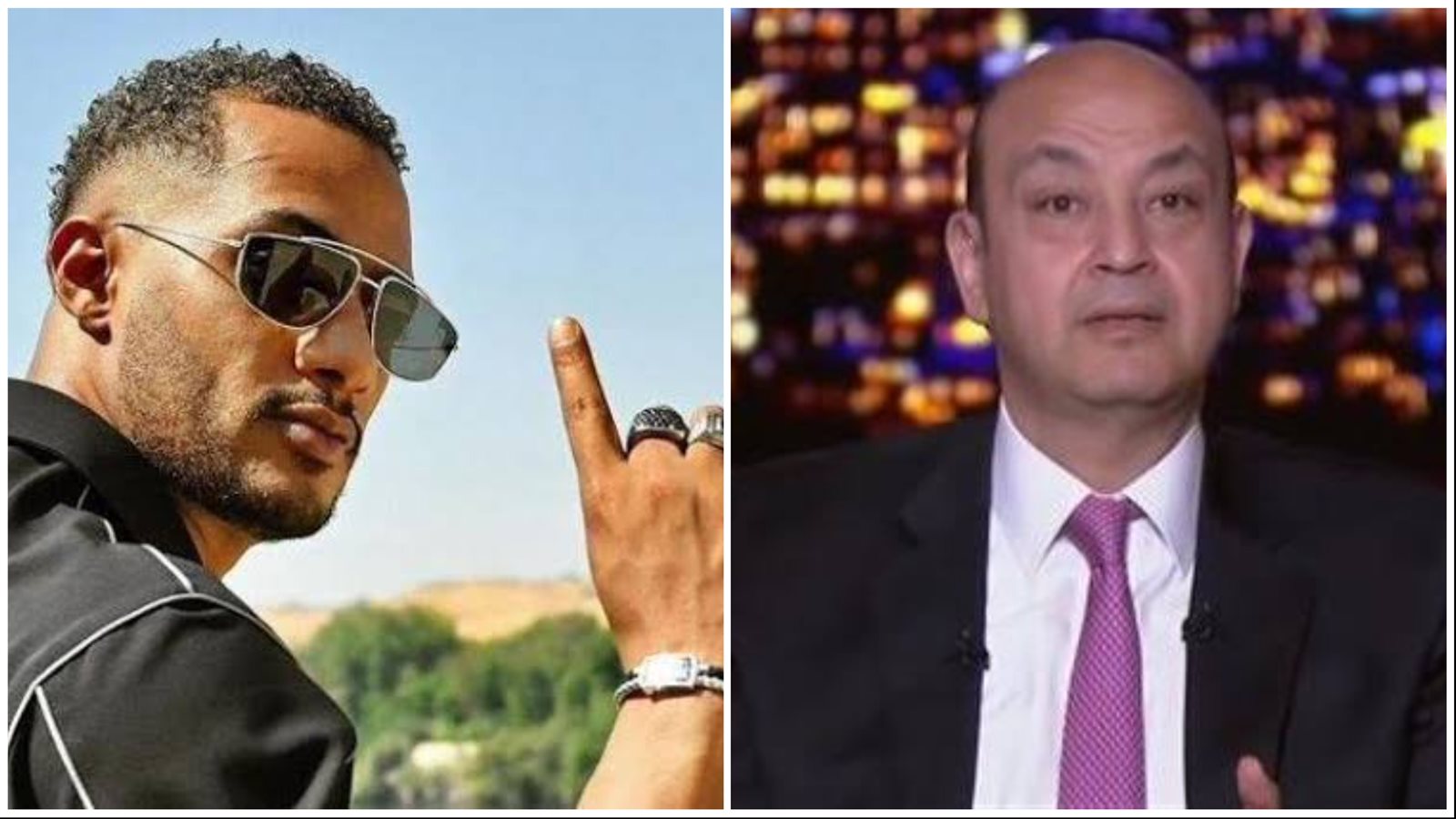 عمرو أديب ومحمد رمضان 
