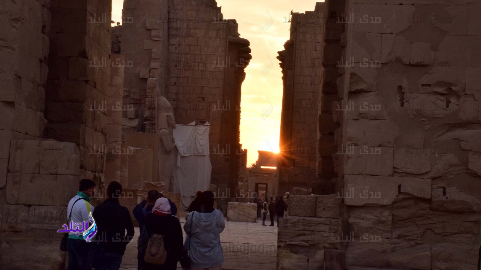 لحظة تعامد الشمس على قدس الأقداس بالكرنك