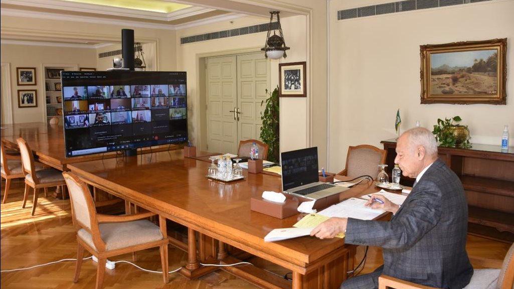 أبوالغيط خلال اجتماع وزراء الخارجية العرب 