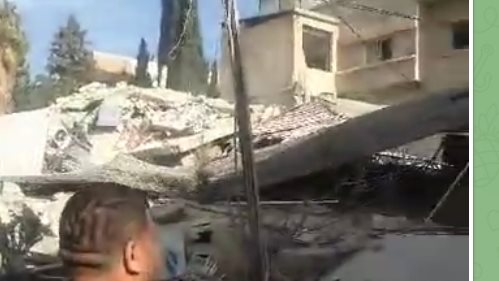 جانب من المبني المنهار  