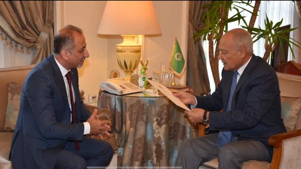 أبو الغيط والسفير مهند العكلوك 