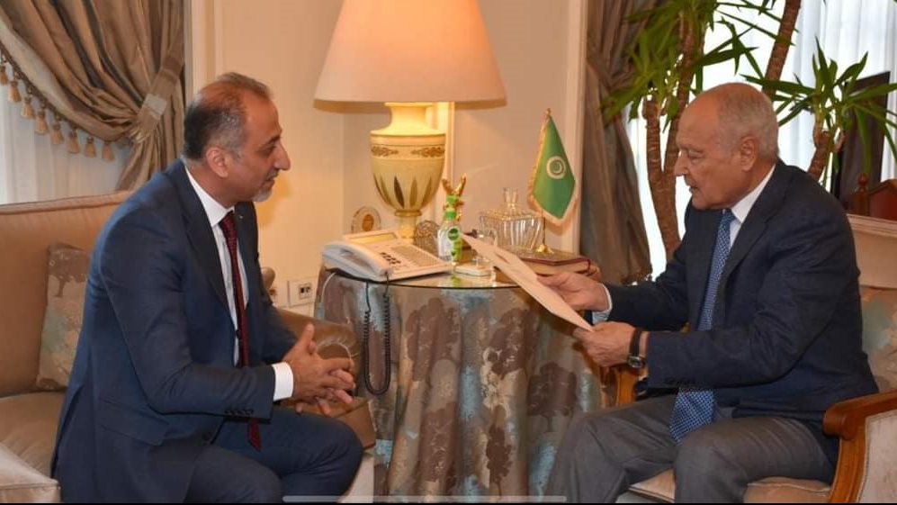 أبوالغيط والسفير مهند العكلوك 