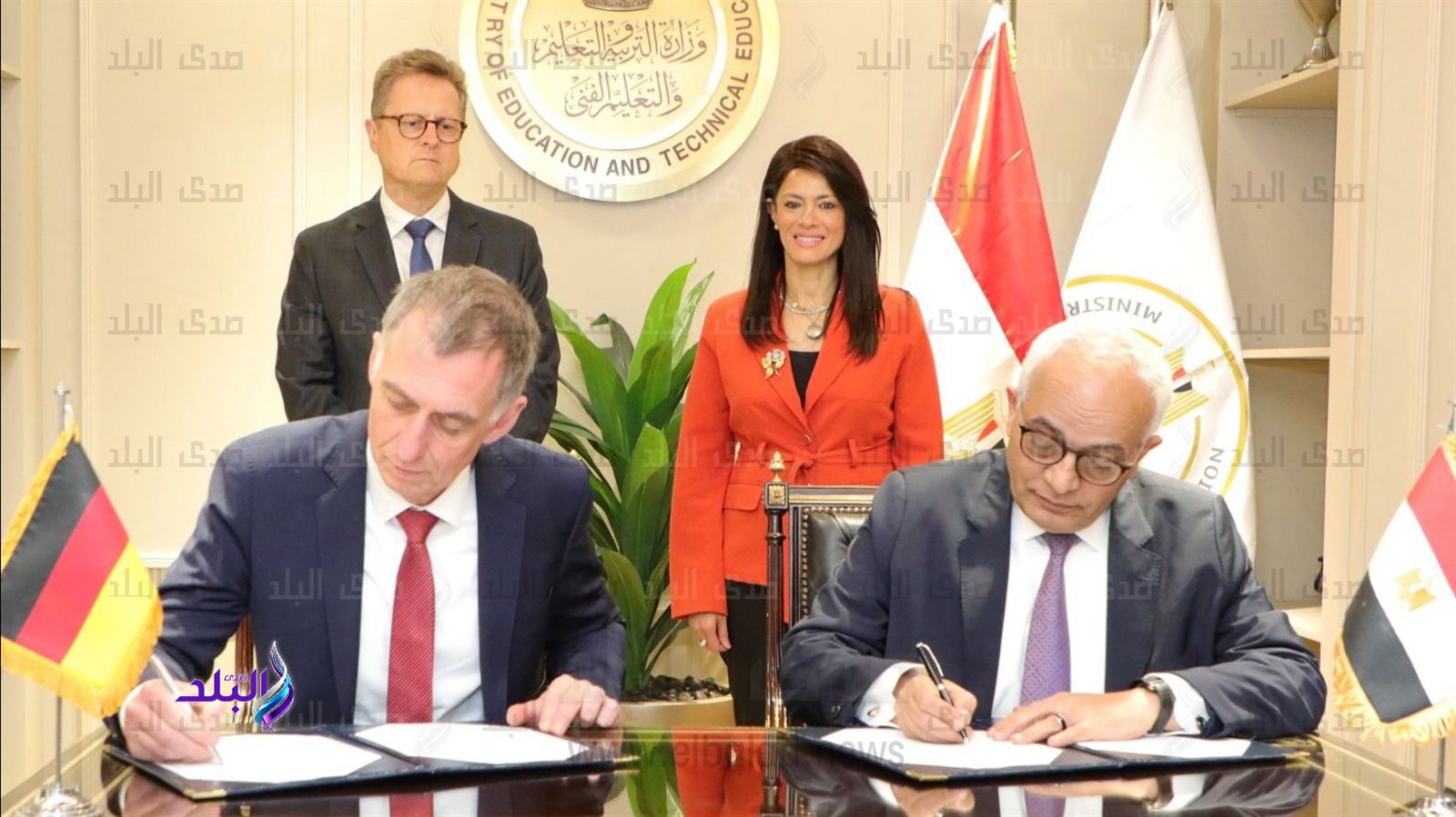 أثناء توقيع مذكرة التفاهم بين مصر وألمانيا