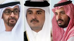 ولي العهد السعودي وأمير قطر ورئيس الإمارات